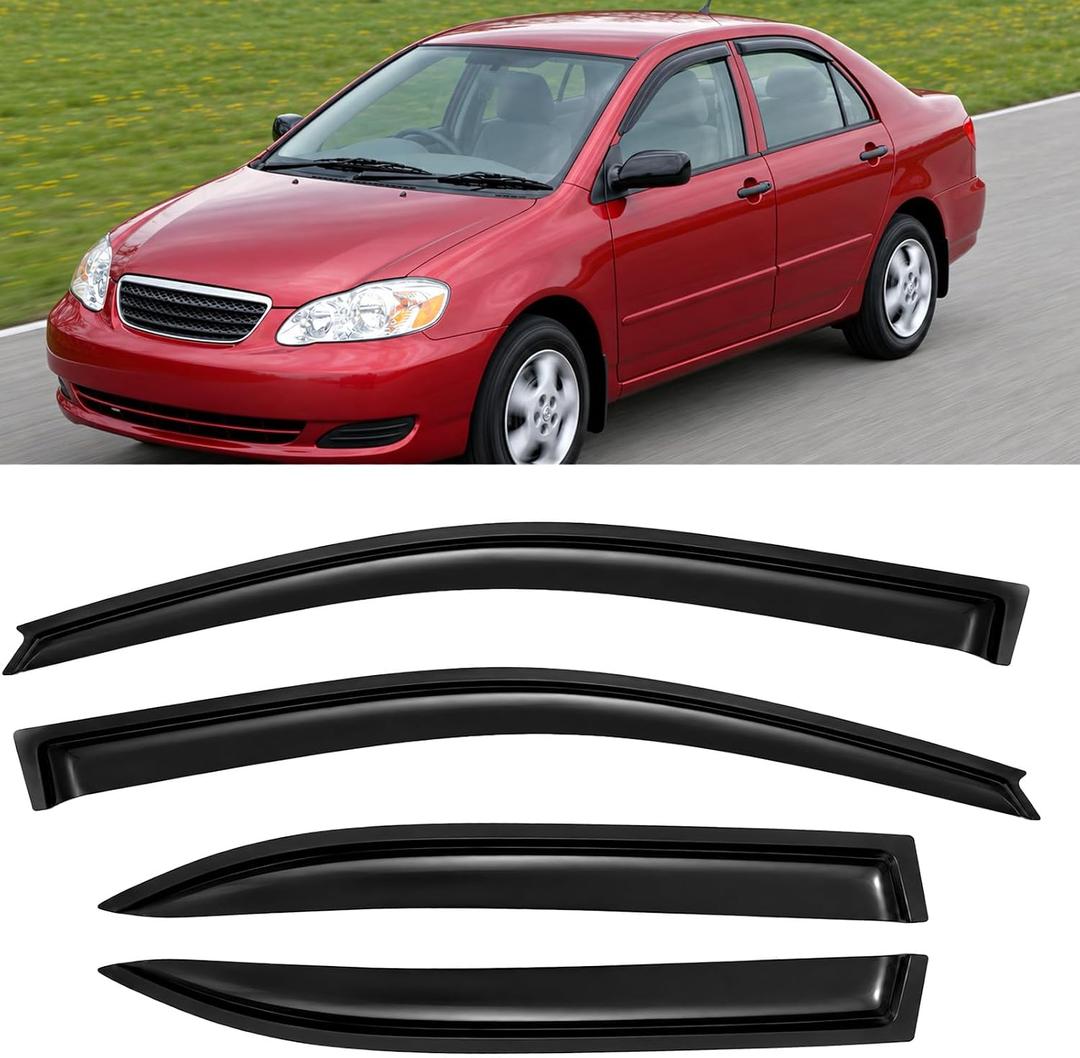 4PC Window Rain Guards fit 03-08 Toyota Corolla 2004 2005 2006 2007