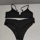 Bathing Suit for Women High Waisted Bikini Sets Sporty Two Piece Swimsuits Color Block High Cut Underwear Bikini, Size XL