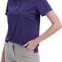 Women's Polo Shirts UPF 50+ Casual Work Quick Dry 4 Buttons Short Sleeve Collared Golf Shirt XS-4XL (Purple)