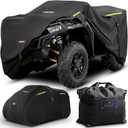 600D ATV Cover Waterproof Heavy Duty Trailerable 4 Wheeler Cover Quad Cover ATV Covers All Season Weather Proof Outdoor UV Protection for Polaris Kawasaki Yamaha Suzuki Can-Am Black-S