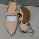 Hehainom Girls Dress Shoes Kitten Heels Sandals Little Big Kids Pointed Toe Sling back Wedding Party Pumps Shoes (Nudenubuck)