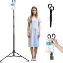 TidyFriend Tripod IV Pole, Lightweight Portable IV Pole Stand, Collapsible Stand with Hook, Lanyard Rack for Tables, or Keychains (1 Pack)