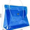 2 x 2PCS Clear Plastic Tote Bags with Buttons Closed, Simple Beach Bag Cosmetic Storage Bag for Girls.