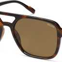 Retro Aviator Sunglasses for Women Men,Trendy Rectangle Womens Mens Shades Sun Glasses SJ2202 (Coffee Tortoise Frame/Coffee Lens)