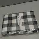 Smiry Rectangle Table Cloth, Waterproof Vinyl Tablecloths with Flannel Backing, Wipeable Buffalo Plaid Table Cover for Picnic, Indoor and Outdoor (Black & White, 60"x84")
