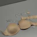 Strapless Clear Back Bra for Backless Wedding Dress Convertible Halter Top Bras with Transparent Invisible Strap (32A, Beige)