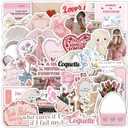 150PCS Pink Coquette Stickers, Waterproof Aesthetic Vinyl Stickers for Girls, Water Bottles, Laptop, Phone Case, Guitar