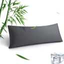 Body Pillowcase, Cooling Viscose from Bamboo Pillow Cover with Zipper Closure, Soft Moisture-Wicking for Hot Sleepers, Hair and Skin-Friendly, Gray, 1 Pack