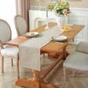 Laolitou Light Brown Table Runners 72 Inches Long, Burlap Linen Texture Farmhouse Boho Table Runner, Rustic Dining Table Decor Long (13x72 Inches, Light Brown)
