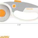 Fiskars 60mm Rotary Cutter for Fabric with Ergonomic Loop Grip And Comfort Handle, Titanium Rotary Fabric Cutter for Thick Materials, Easy and Safe Blade Change, Sewing Supplies and Quilting Tools