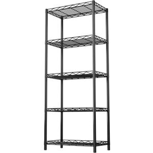 HOMEFORT 5-Tier Wire Shelving 5 Shelves Unit Metal Storage Rack Durable Organizer Perfect for Pantry Closet Kitchen Laundry Organization in Black