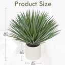 Briful Large Agave Plant Artificial in Resin White Pot, 26.3in Outdoor Fake Agave Plant Realistic Artificial Agave Cactus for Indoor Home Office Garden Front Patio Decor