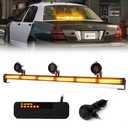 Xprite 35" Amber COB LED Emergency Traffic Advisor Strobe Chase Light Bar, Safety Warning Rear Window/Deck/Dash Flashing Directional Lightbar for Construction Vehicles Tow Trucks