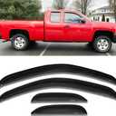 Side Window Visors rain Guards Vent Rain Guard Sun Shade for 2007-2014 Chevy Silverado/GMC Sierra 1500/2500HD/3500HD Extended Cab Pickup Window Deflectors Vent Truck Accessories Smoke, 4pcs 94040
