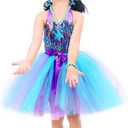 Tutu Dreams Summer 4 Colors Mermaid Dress for Girls with Headband Birthday Party Gifts Dress Up Clothes, Size: 3-4T