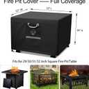 QH.HOME Fire Pit Cover Square Heavy Duty Fabric 100% Waterproof, Fits Outdoor for 29,30 inch,31 inch,32 inch Fire Pit/Table Cover,Gas Fire Pit Cover (32L x 32W x 24H,Black)