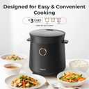 Compact Mini Rice Cooker Small Kitchen 3-Cup (Uncooked) / 6-Cup (Cooked), Non Stick Ceramic Inner Pot Rice Maker, 24H Timer Delay, Auto Keep Warm, 9 Functions Multicooker For Brown Rice, Steam, Soup