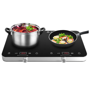 COOKTRON Double Induction Cooktop Burner, 1800w 2 burner Induction Cooker Cooktop, 10 Temperature 9 Power Settings Portable Electric Countertop Burner Touch Stove with Child Safety Lock & Timer