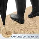 Dog Door Mat for Muddy Paws, 72" x 24" Absorbent Chenille Mud Mat for Dogs Large, Runner Dog Rugs, Trap Dirt Washable Non Slip Outdoor Indoor Entrance Rug, Beige