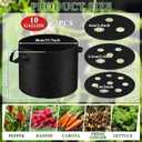 3 Pack 10 Gallon Grow Bags with Planting Holes, Planting Bags, Plant Grow Bags, Fabric Grow Bags, Heavy Duty Thickened Nonwoven Fabric Gardening Vegetable Growing Bags with 3/5/8 Planting Holes