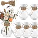 Bokon 5.7" Plastic Small Vases for Centerpieces, Plastic Bud Vase Bulk, Hyacinth Avocado Growing Vases, Tiny Flower Bulb Plant Propagation Containers for Wedding Living Room Table Decorations(6 Pcs)