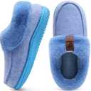 COFACE Women's Memory Foam House Slippers Arch Support Moccasin Winter Shoes Ladies Warm Fuzzy Faux Fur Collar With Indoor Outdoor Rubber Sole, US 11