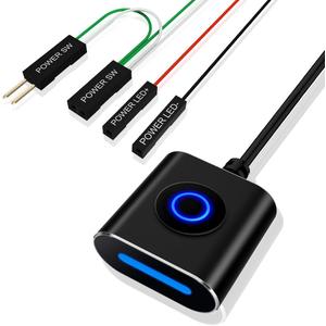 PC Power Button Switch External Desktop Computer Power Button, Power Supply Control Adapter Cable 2.5M, ATX Desktop Computer Motherboard Power SW Cables with Magnet