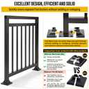 2pcs Post 1.5" Aluminum Deck Post Base Cover, Post Skirt, Handrail, Stair, Porch, Deck Railing Base Brackets Covers (Black)