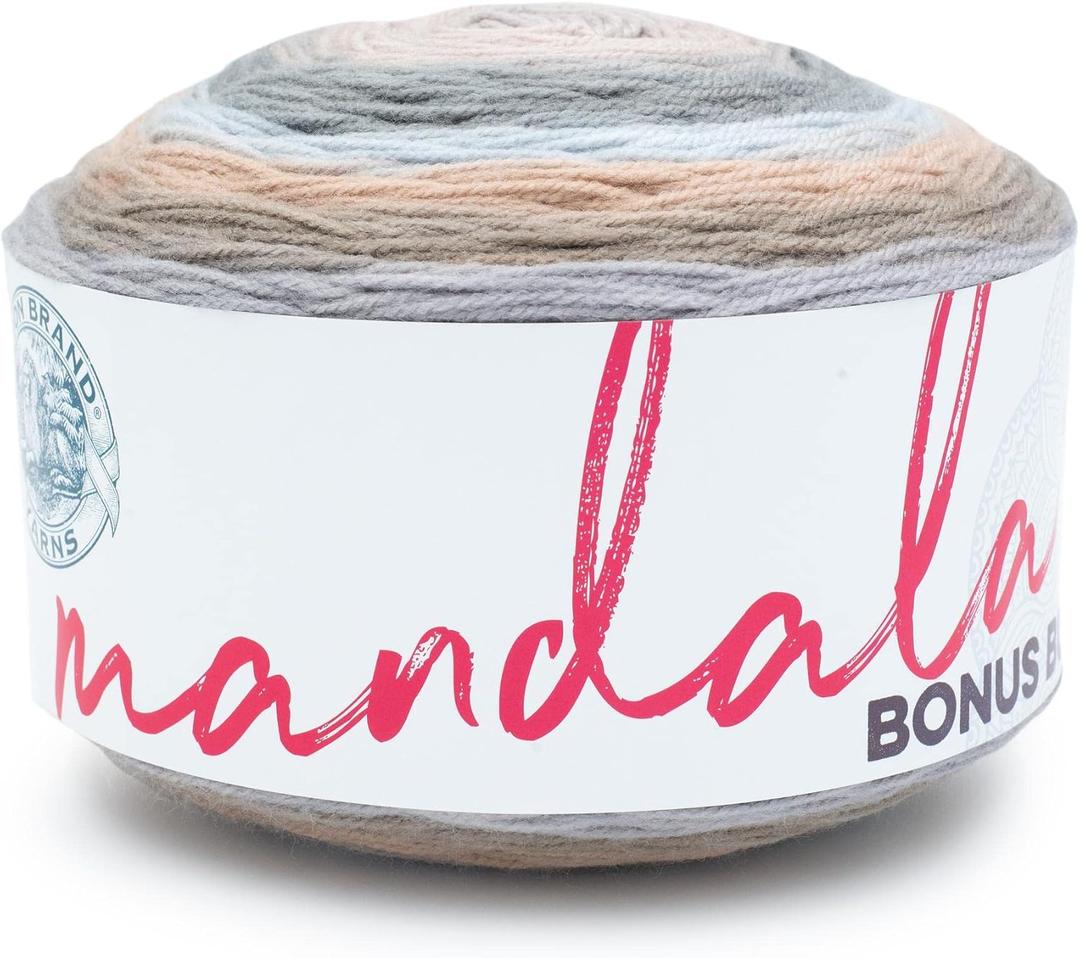 Lion Brand Yarn Mandala Bonus Bundle Yarn, Yarn for Knitting, Crocheting, and Crafting, 1 Cake, Chewy