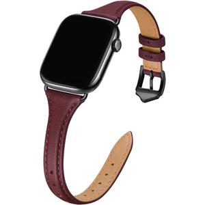 WFEAGL Leather Bands Compatible with Apple Watch Band 42mm(Series 3 2 1) 44mm 45mm 46mm 49mm Women, Top Grain Leather Strap Slim Thin Replacement Wristband for iWatch Ultra SE 3 2 1 Series 11 10 9 8 7 6 5 4 3 2 1