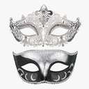 Thmyo Couples Venetian Laser Cut Masquerade Mask,Halloween Mardi Gras Party Mask (Black & black)