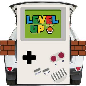 Game Theme Trunk or Treat Car Decoration Kit, Retro Game Console Background Party Decor Kit for SUV Garage Door Archway