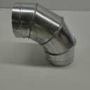 90-Degree Elbow Pipe, 6" Galvanized Metal Duct Pipe Connector, 90 Stainless Steel HVAC Elbow Pipe, Single Wall Ducting Fitting for Exhaust, Ventilation Hose Collar