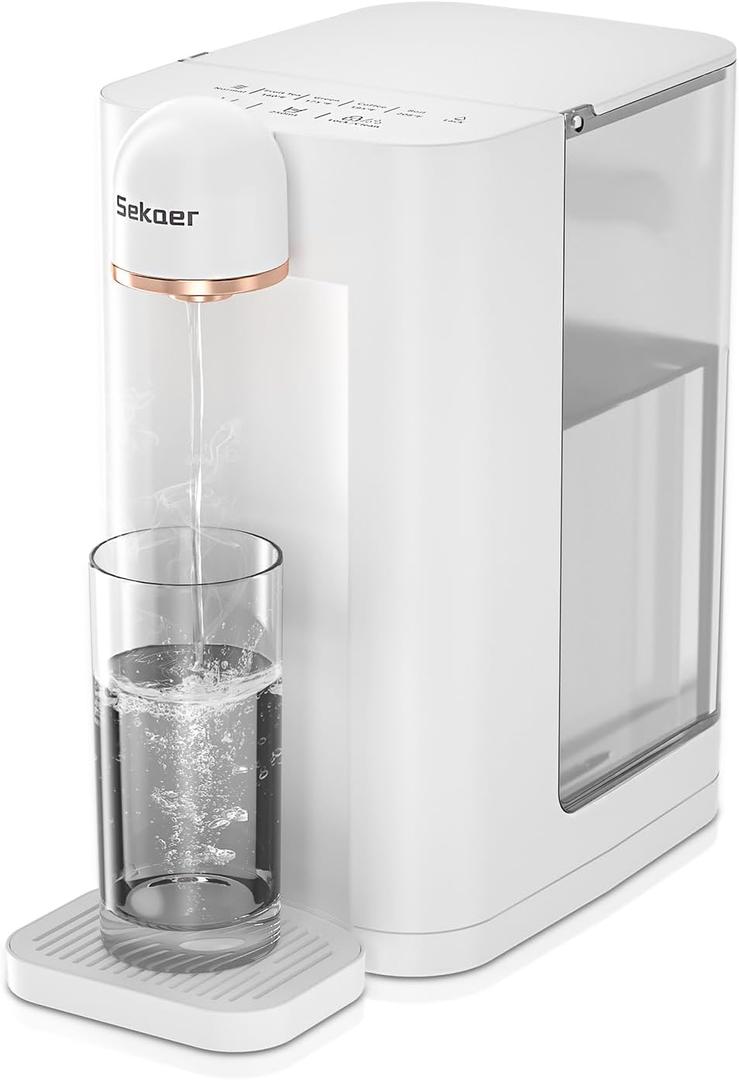 Sekaer Instant Hot Water Dispenser, 3L/106 Oz Electric Tea Kettle, Large Water Boiler Maker, 3s Quick Heating and 5 Variable Presets Temperatures, with Child Locks & Night Lights, SKE-2000