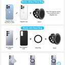 Stroller Phone Holder, Compatible with MagSafe, Magnetic Handlebar Mount, 17x N52 Strong Magnets, Fits Treadmills, Peloton, Shopping & Golf Carts, Adjustable Strap, iPhone 1217 & Android