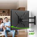 USX MOUNT UL Listed Full Motion TV Mount, Swivel Articulating Tilt TV Wall Mount for 26-65 Inch LED, 4K, Wall Mount Bracket with VESA 400x400mm Up to 77lbs, Perfect Center Design -XMM006-1