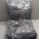 Thick Kitchen Chair Pads Non Slip with High Back, Linen Chair Cushions for Dining Chairs with Ties, Comfy Garden Chair Pads Seat Cushion, One-Piece Office Chair Cushion for Indoor,C