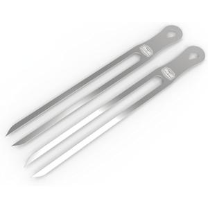 21" BBQ Skewers (2-Pack)  Flat Double-Pronged Stainless Steel Kabob Skewers for Meat & Veggies  Durable, Reusable, Easy to Clean