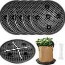6 Pack 16 inch Self Watering Base for Fabric Grow Bag, Self-watering Plastic Elevated Plant Saucer Stand, Automatic Watering Tray for Non-woven Planter Flower Pot Growth Tent Greenhouse Indoor Outdoor
