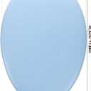 SHINEOFI Elongated Toilet Seat, Blue 18 Inch Padded Toilet Seat, Soft Foam Cushioning Cover Replacement for All Elongated Size Fixtures, Easy to Install Home Bathroom Decor