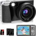 4K Digital Camera for Photography Autofocus,Macro Digital Camera for Kids with SD Card,48MP Vlogging Camera for YouTube with 18X Digital Zoom,Flash, Anti-Shake,2 Batteries