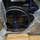 Drive Medical Blue Streak Lightweight Wheelchair - Portable Folding Mobility Aid - Swing-Away Footrests - Desk Arms - Durable Steel Frame - Easy Transport & Storage - 18-Inch Seat