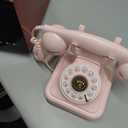 Sangyn Bluetooth Retro Desk Phone with Handset & Speakerphone, Classic Bluetooth Landline Telephone, Bluetooth Home Phone with USB Rechargeable Power, Hands-Free Calling & Music Playback, Pink