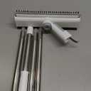 Floor Scrub Brush with Long Handle, 3 in 1 Scrape and Heavy-Duty Stiff Bristle Floor Scrubber Brush with Squeegee and Tweezer for Cleaning Tile Wall Deck Bathroom Patio Garage Kitchen (White)