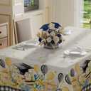 XCHI Watercolor Plaid Grad Cap Gift Flowers Balloon Stars Graduation Tablecloth Rectangle Table Cloth Table Covers for Indoor Dining Home Party Decorations 60x104 Inch