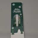 2 Pack Christmas Taper Candles, 10 Inch Unscented White Candlesticks with Christmas Tree Print Design for Holiday Table Decor, Fireplace Mantel, Advent Wreaths, Winter Weddings, Seasonal Display