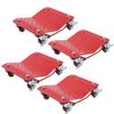 Wheel Dolly Set of 4, 6000LBS Car Moving Dolly, Tire Stake Set, Heavy-Duty Tire Cart Moving Cars, Trucks, Trailers, Motorcycles, and Boats, Red