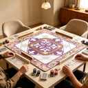 Mhajong Mat for Table 31.5x31.5 Inch, No-Crease, Anti-Slip, Noise-Reducing American Mahjong Mat, Neoprene Mahjong Table Mat for Poker, Card, Board (Purple), 33x33x0.08 inches