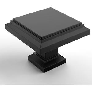 Asidrama 10 Pack Matte Black Kitchen Cabinet Knobs Drawer Cabinet Hardware Zinc Knobs for Dresser Drawers (Single Hole Knob)