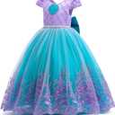 Girls Mermaid Princess Dress Kids Mermaid Costume Dress up for Ariel 4-5Years (New Pattern With Accessories)
